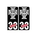 autocollant plaque immatriculation Portugal FPF sticker noir 6-8 - Angles : arrondis