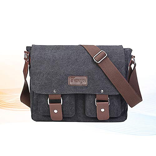 Bolsa mensageiro masculina vintage de lona, bolsa de faculdade, bolsa de ombro grande, bolsa tiracol