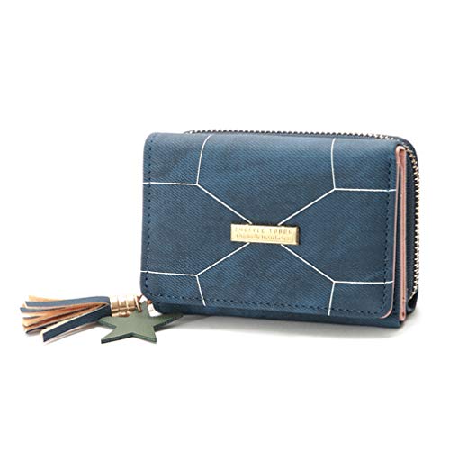 Preisvergleich Produktbild LWANFEI Geldbörse mit geometrischem Muster und Geldbörse mit Quaste, Blau