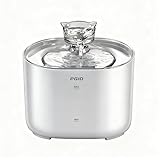 PGID Smart Sense Pet Water Fountain, 2.2L Large Capacity, Quiet Pump, Visible Water Level, 4-Stage Filtration, Dual Flow Modes (Faucet & Spring), Suitable for Cats and Dogs White, Medium