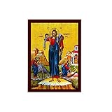 Jesus Christ icon The Good Samaritan, Handmade Greek Orthodox icon of our Lord, Byzantine art wall hanging on wood plaque, religious decor
