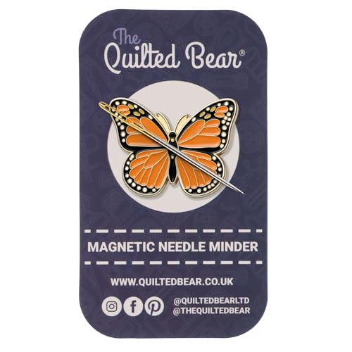 The Quilted Bear Needle Minder - Needle Minder Magnet for Keeping Sewing & Embroidery Needles Cross Stitch Needles Safe When Stitching Cross Stitch Supplies & Embroidery Supplies (Butterfly)