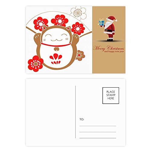 Cartes postales chat de la fortune Japon et Père Noël Cherry Blossoms lot de 20