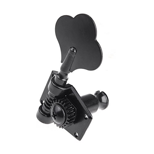 KKmoon Conjunto de teclas 4R Black Electric Bass Tuners Machine Tuning Pegs Keys