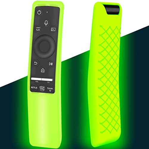 Image of Case Compatible with Samsung Smart TV Remote Controller BN59 Series, Light Weight Silicone Cover Protector Shockproof Anti-Slip Remote Skin Sleeve - Green Glow in The Dark