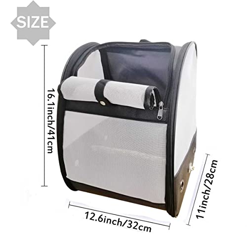 Bird-Cage-Breathable-Carrier-Backpack-Lightweight-Bird-Carrier-PU-Polyester-Mesh-with-Bird-Perch-Parakeet-Parrot-Stand-Natural-WoodFoldable-Lightweight-Outdoor-Travel-Multi-Purpose-Pet-Bag