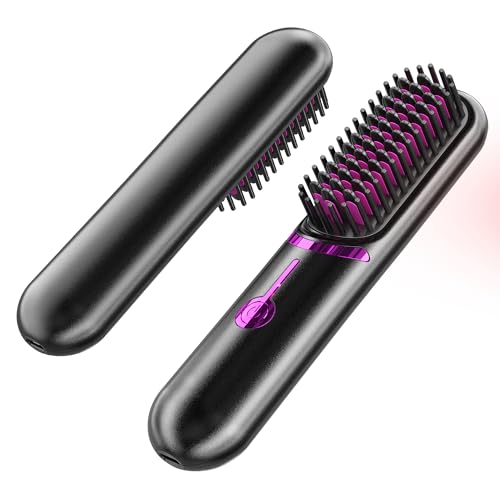 Cepillo alisador de cabello inalámbrico portátil miniatura 1