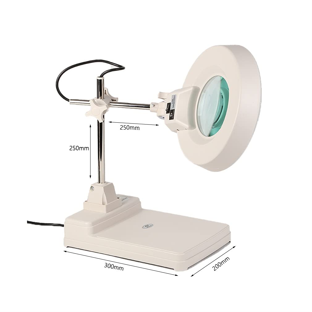 Lente di ingrandimento per la lettura Lente di ingrandimento con luce e supporto Comoda lampada da scrivania con lente di ingrandimento a LED Lente di ingrandimento per la lettura e la riparazione