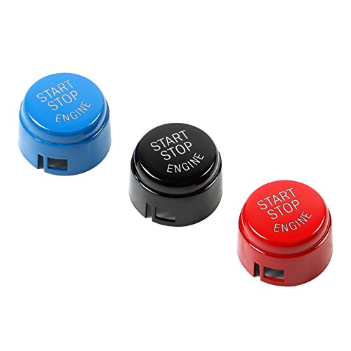 RuleaxAsi Tampa do botão do motor do carro compatível com chassi BMW F/G com argila pegajosa azul