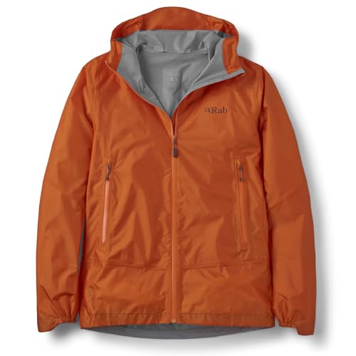 Rab Men’s Phantom Mountain Jacket - Lightweight, Packable Hooded Full-Zip for Hiking & Backpacking - Dark Melba - Large