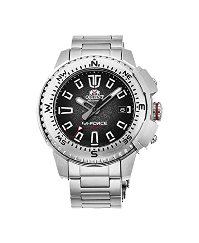 ORIENT Orient RA AC0N01B M Force Delta Reloj de buceo automático de acero inoxidable con esfera negra para hombre, Reloj de buceo