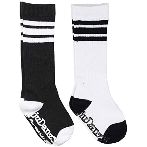 juDanzy knee high team color tube socks for toddler and youth boys and girls (2 Pack) (Youth Large/Adult Small (Shoe Size 5-9) - NO GRIP, Black) Cover