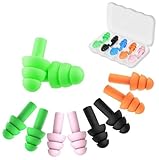 5Pairs Sleep Earplugs,Soft Reusable Ear Plugs,Silicone Ear Plugs for Sleeping Noise Cancelling,Small Earplugs for Sleep,Travel EarPlugs with EarPlug Case(Pink,Black,Blue,Orange,Green),Ear Care -  Luhaomisky