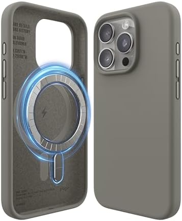 elago Magnetyczne Silikonowe Etui Kompatybilne z iPhone 15 Pro 6,1", Kompatybilne Ze Wszystkimi Akcesoriami MagSafe, Wbudowane Magnesy, Miękki Silikon, Odporne Na Wstrząsy
