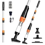 PoolyPoly Pool Vacuum Cleaner, 3 in 1 Electric Pool Hoover with Length Adjustable Handle, Rechargeable Vacuum for Spas, Hot Tubs, Small Pools, 90 Minutes Running Time, Black