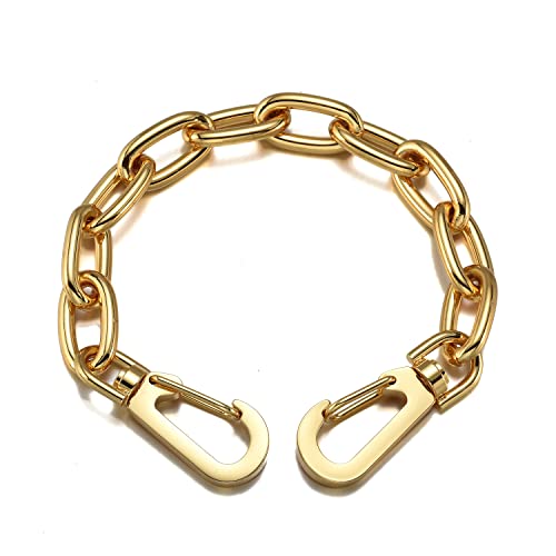 Image of 18K Gold Stainless Steel 11mm DIY Belt for Purse Shoulder Crossbody Hand Bag Replacement with Solid Buckle Strap