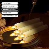 KSWING Upgraded Real Wax Short LED Flameless Taper Candles with Remote, 6 PCS Ivory Candlesticks Battery Operated 3D Flickering - 6" Realistic Fake Candle Sticks for Home/Wedding/Fireplace Xmas Decor - Image 7