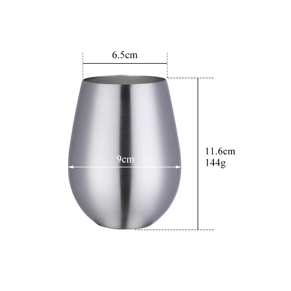 TUPMFG 17 oz Stainless Steel Stemless Wine Glasses, Outdoor Portable Wine Tumbler for The Pool Camping, Cookouts, Travel - Image 2