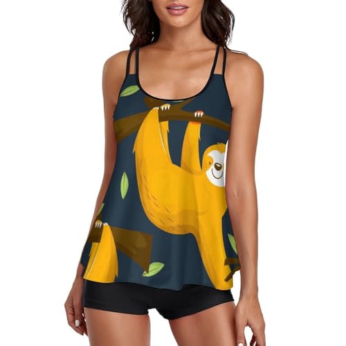 Femme maillot de bain tankini paresseux l'esprit farniente et décontracté de l'été