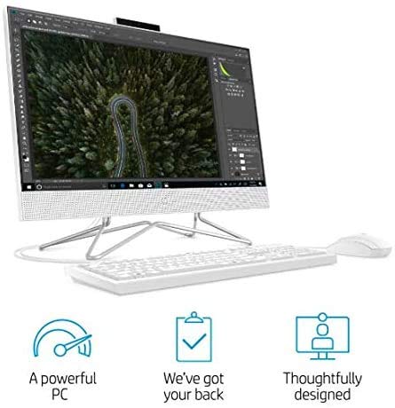 Image of HP 23.8 inch Touchscreen IPS FHD WLED backlit All-in-One Desktop, AMD Ryzen 3 3250U, 8GB DDR4, 1TB 7200RPM HDD + 256GB PCIe NVMe SSD, Optical Drives, WiFi, Bluetooth, Camera, Media Card Reader, Windows 10