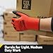 COOLJOB 12/60 Pairs Safety Work Gloves Pack Bulk with Grip PU Coating, 13 Gauge Seamless Knit Gloves with Polyurethane Dipped for Warehouse Working, Breathable Lightweight for Men Women, Red Large