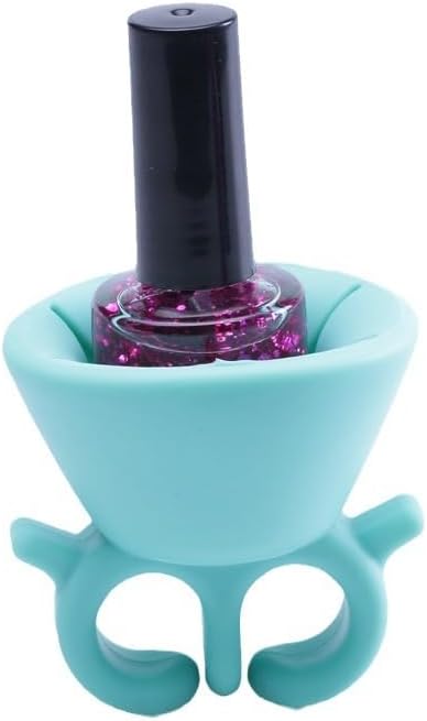 FUREIN SMILE3PCS Silicone Nail Polish Bottle Holder, Nail Polish Holder Ring, Fingernail Polishing Tool, Manicure and Pedicure Accessories(Blue &yellow&purple)