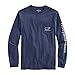 vineyard vines Men's Long Sleeve Vintage Whale Pocket T-Shirt, Blue Blazer, Small