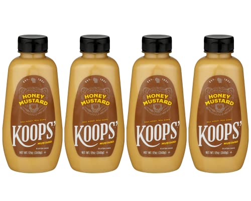 Koops' Honey Mustard – Gourmet Mustard, Gluten-Free, Kosher, Made In Usa, From Quality Mustard Seeds, Honey Mustard Sauce – 12 Oz, Pack Of 4 #TOP20