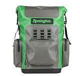 Remington Cooler Backpack, Puncture and Tear Resistant Soft Cooler, with Top Pockets and Comfortable Backpack Straps, in Green/Grey (30 Can)