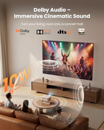 Image of 4K Outdoor Projector with WiFi and Bluetooth,2500 ANSI /Auto Focus & Keystone /Dolby Audio, Built-in Apps Compatible with Netflix /YouTube /PrimeVideo, Smart Proyector for Home Theater with HDR10+