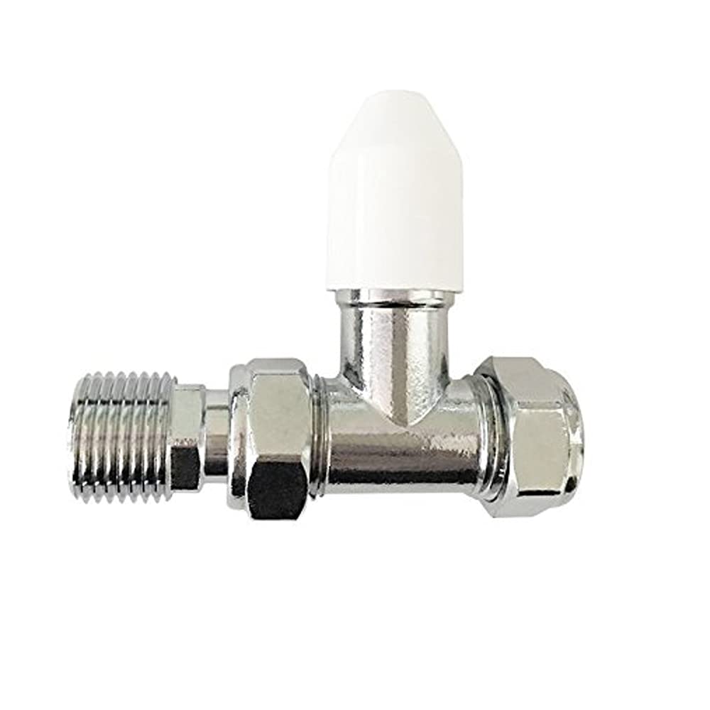 Premium 15 mm x ½ Blanco y Cromo toallero diseñador radiador válvulas válvula Manual Recta un par