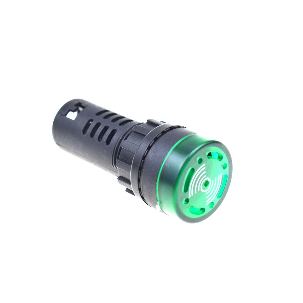 AD16-22SM 22mm Flash Signal Light LED Active Buzzer Beep Alarm Indicator (24v,22MM Green)