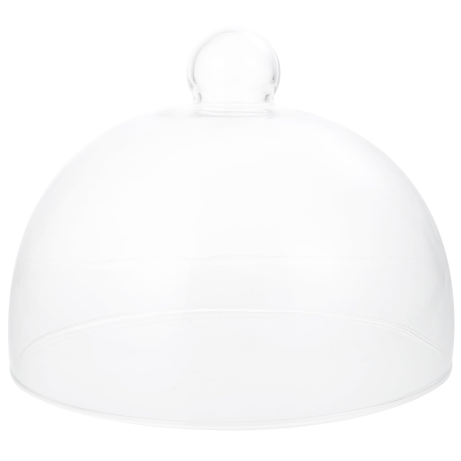 Happyyami Glass Cake Dome 8 Inch Food Cover Transparent Cloche Lid for Cake Cupcake Dessert Snack Protection with Comfortable Handle