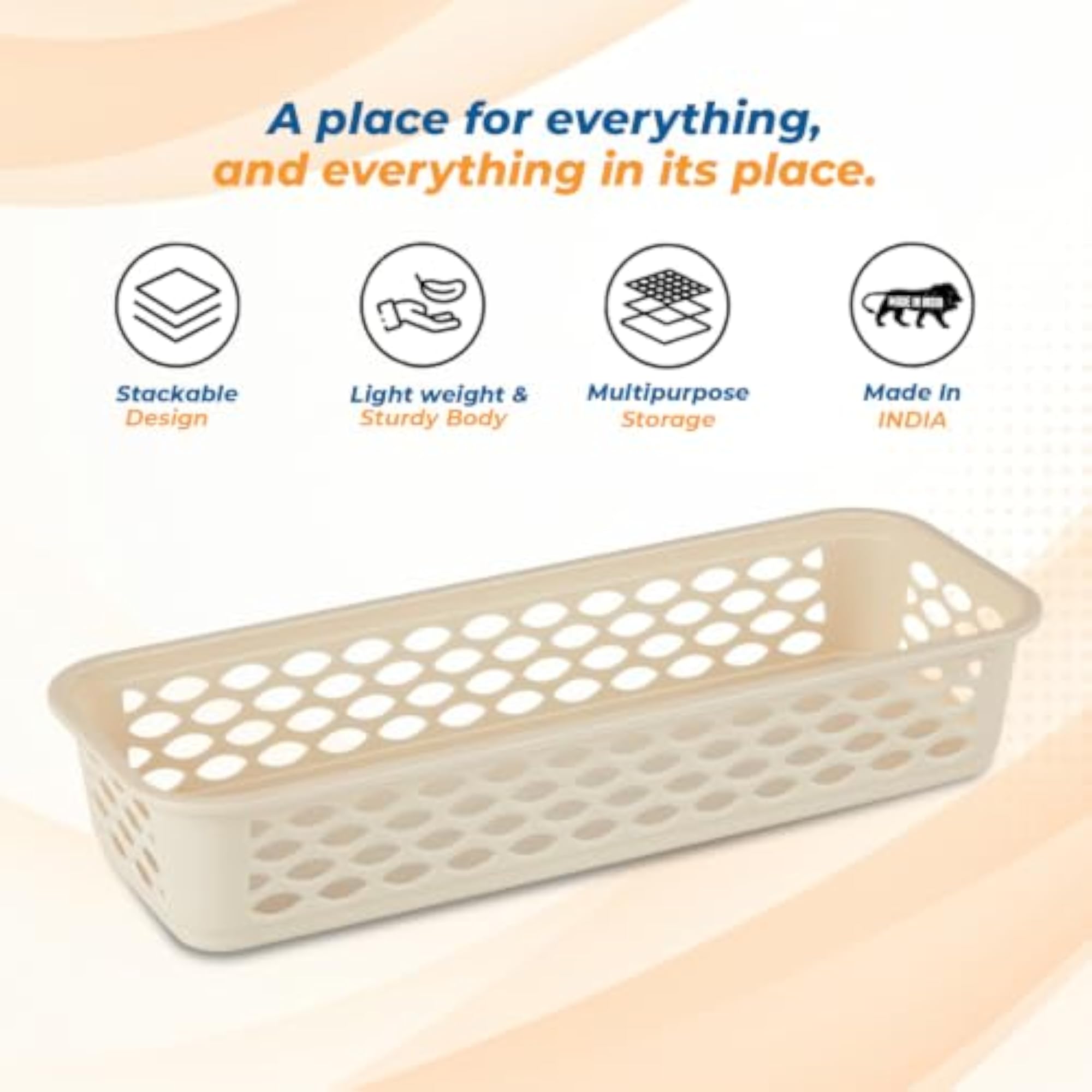 Diana Rectangular Tray - Pack of 6 for Organising