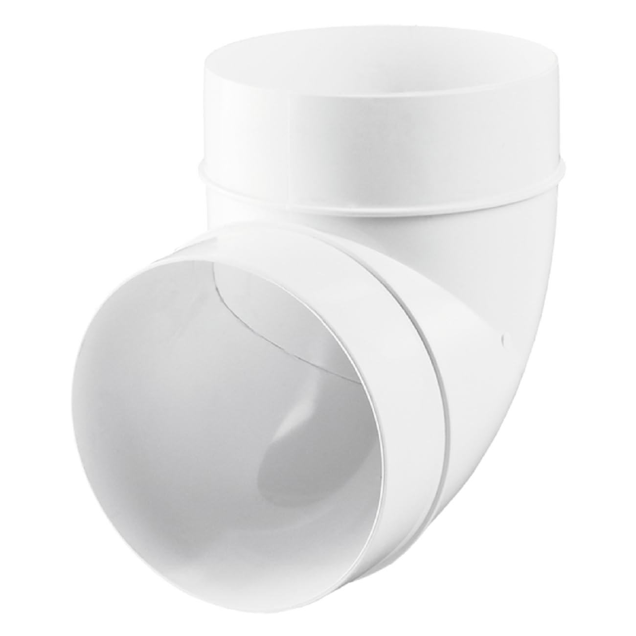 Snodo di 90 gradi in tubo rotondo per condotti di ventilazione in PVC PLASTIVENT, connettore per tubi da 100 mm, 90° per tubi di ventilazione circolari, impianti di ventilazione, connettore Ø100