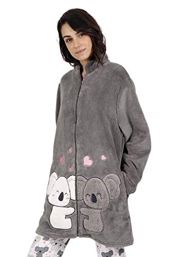 ADMAS Bata Manga Larga Calentita Love Koala para Mujer