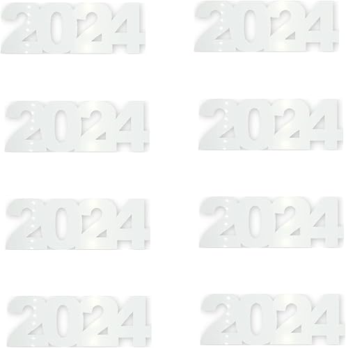 Miniatura 3 de Confeti Año 2024 Blanco - 2 bolsas de media onza (1 oz) #7638 Q01