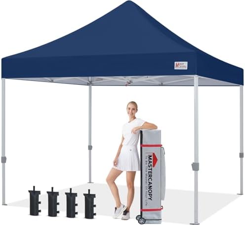 MASTERCANOPY 10x10 Heavy Duty Pop Up Canopy Tent with Roller Bag,...