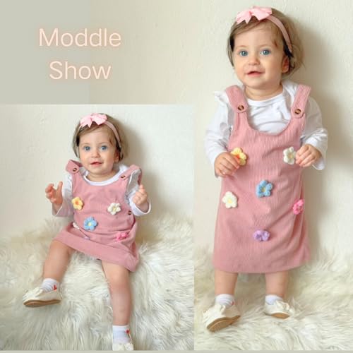 Baby Girl Suspender Corduroy Skirt Outfits Long Sleeves Fall Winter Spring Clothes Preemie-18 Months2