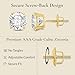 Everyday Elegance Solid 14K Yellow Gold Cubic Zirconia Stud Earrings for Women in Round Cut | Screw Back Earring | 2 CTW CZ | With Gift Box