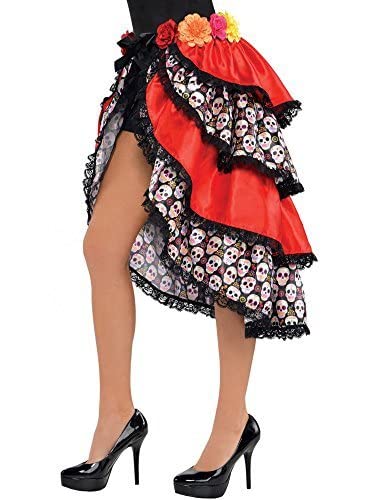 Day Of The Dead Tie-On Bustle - Adult Standard Size, Multicolor - 1 Pc. #TOP2