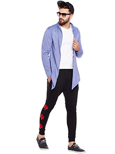 Image of Chill Winston Royal Blue Grindle Cotton Blend Shrug for Men