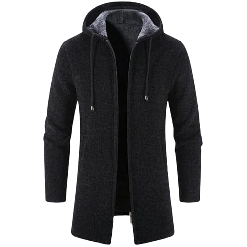 Cárdigan de punto de chenilla térmico para hombre evita el frío con forro polar suave