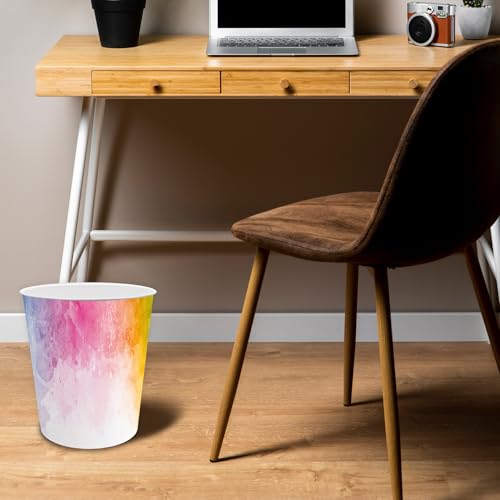 itenga Papierkorb für Kinder und Erwachsene mit Motiv - rund ca. 11 Liter - Mülleimer fürs Kinderzimmer oder Büro - stabiler Kunststoff (Motiv Regenbogen)