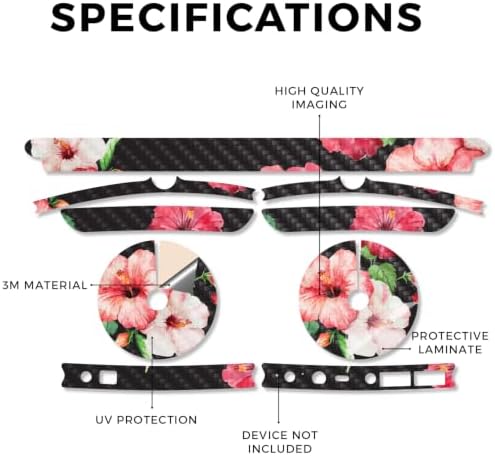 Carbon Fiber Gaming Headset Skin Compatible with Audeze Maxwell 2 - Hibiscus - Premium 3M Vinyl Protective Wrap Decal Cover - Easy to Apply | Crafted in the USA — view 2