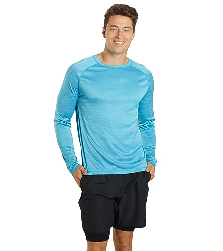 Sporti Men's L/S Hybrid II UPF 50+ Sun Shirt - Ocean Blue - X-Large