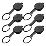 Virello 6Pcs Universal Car Cigarette Lighter Plug Cover, 12V Socket Dustproof and Waterproof Cap for Car, Truck(Black)