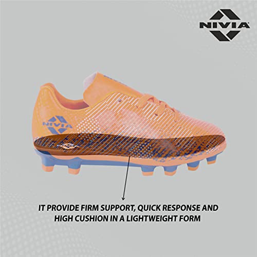 Image of Nivia Boys Encounter Kids Football StudNivia Kids Encounter 9.0 Orange-Royal Blue UK - 1