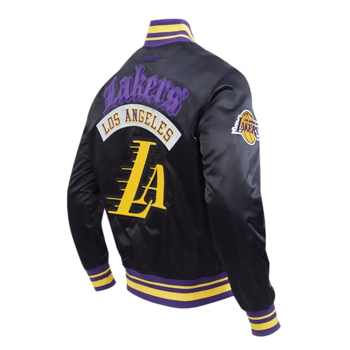 Pro Standard Mens Los Angeles Lakers Best Of Satin Jacket Black/Purple M by Pro Standard - Image 5