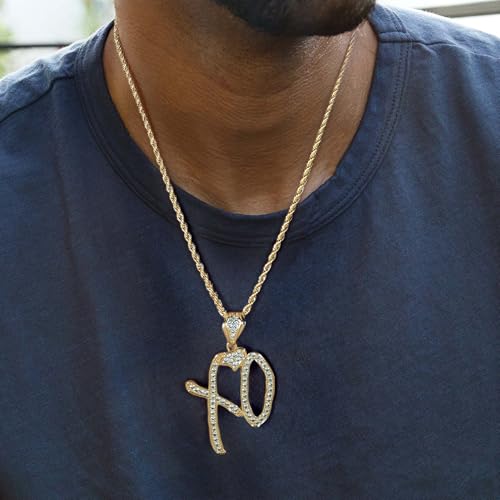XO Necklace for Men, Gold Necklace Hip Hop Chain with Cubic Zirconia, Iced Out Jewelry, Fashion Statement Necklace, Gifts for Men